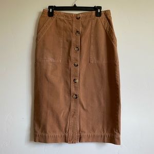 Free People Hight Waisted Button-Up Midi Skirt